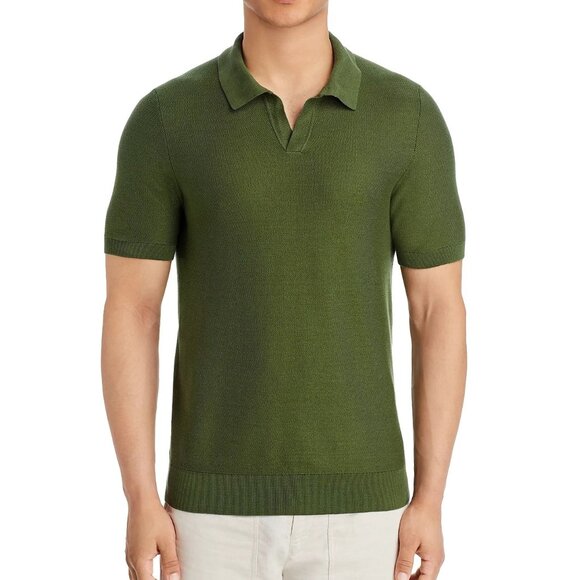 Hugo Boss Men's Short Sleeve BOSS Tempio Polo Shirt Open Collar Slim Fit Green - Picture 1 of 7